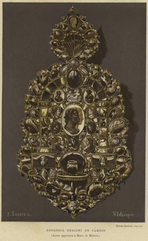 Kameolarla süslenmiş aplik by French School