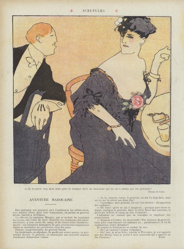 Scruples. Le Rire (renkli taş) için çizim by French School