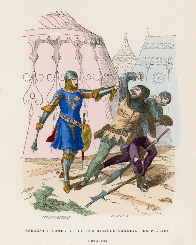 Çavuş, bir yağmacıyı tutuklarken, 1290-1330 by French School