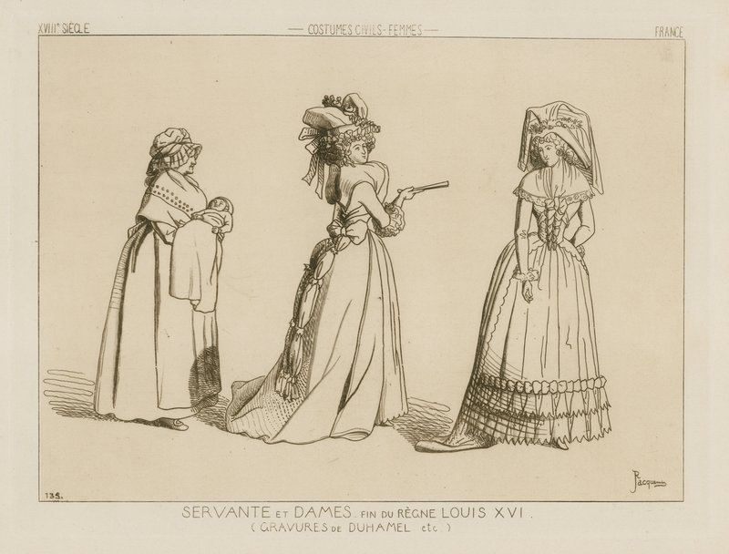 Hizmetçi ve leydiler, Louis XVI saltanatının sonu by French School