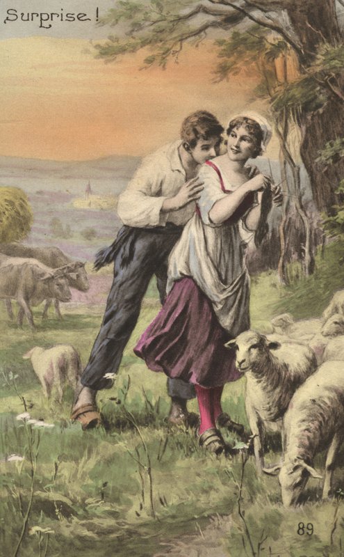 Çoban ve Çoban (renkli taş) by French School