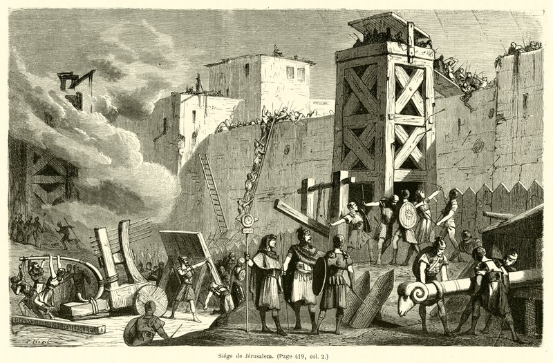 Kuşatma de Kudüs (gravür) by French School