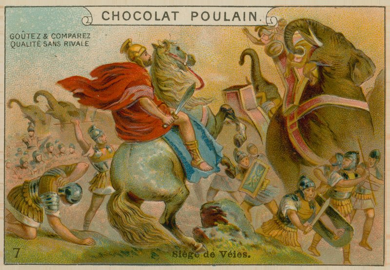 Veii Kuşatması, Chocolat Poulain ticaret kartı by French School