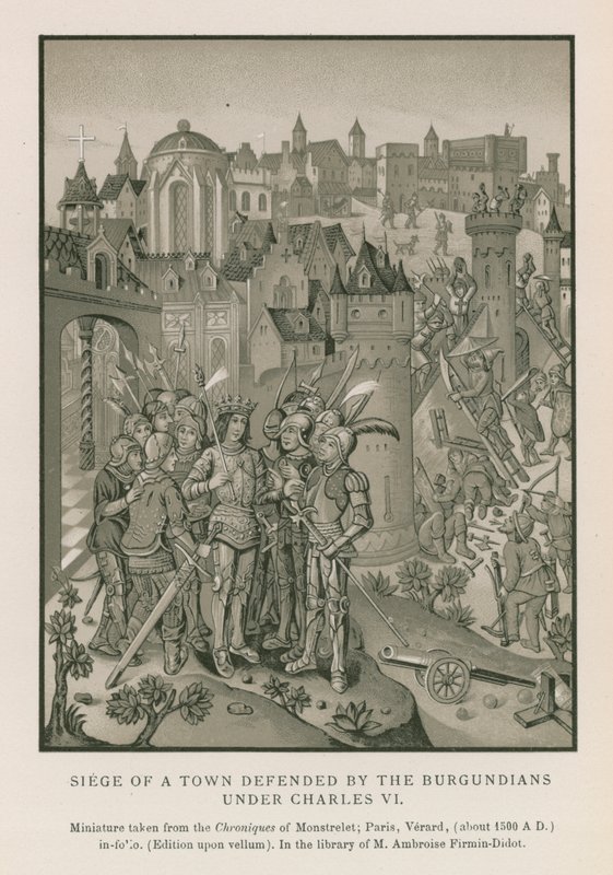 Charles VI altında Burgonyalılar tarafından savunulan bir Kasaba Kuşatması (chromolitho) by French School