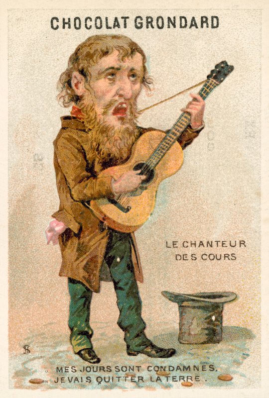 Şarkıcı (kromolitho) by French School