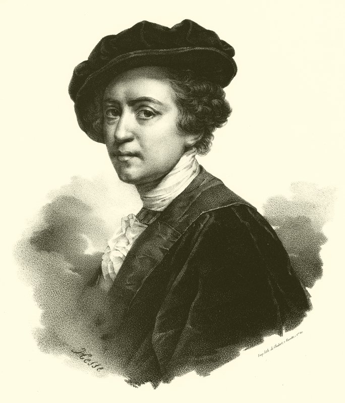 Sir Joshua Reynolds, portre (gravür) by French School