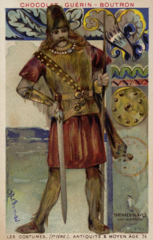 Slav Tatar savaşçı şefi by French School