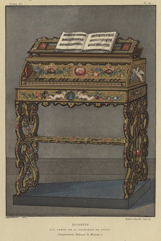 Conti Prensesi arması ile Spinet by French School