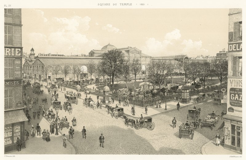 Square du Temple, 1881 by French School