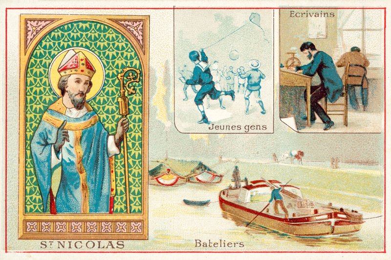 Aziz Nikolaos (kromolitho) by French School