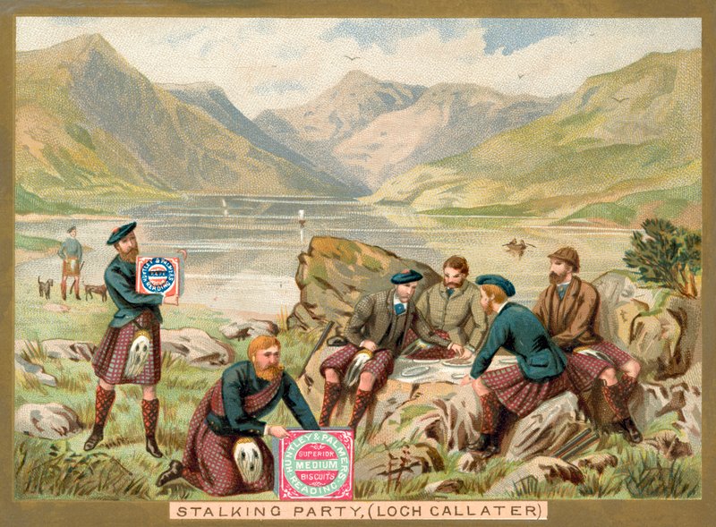 Stalking partisi, Loch Callater, İskoçya (chromolitho) by French School