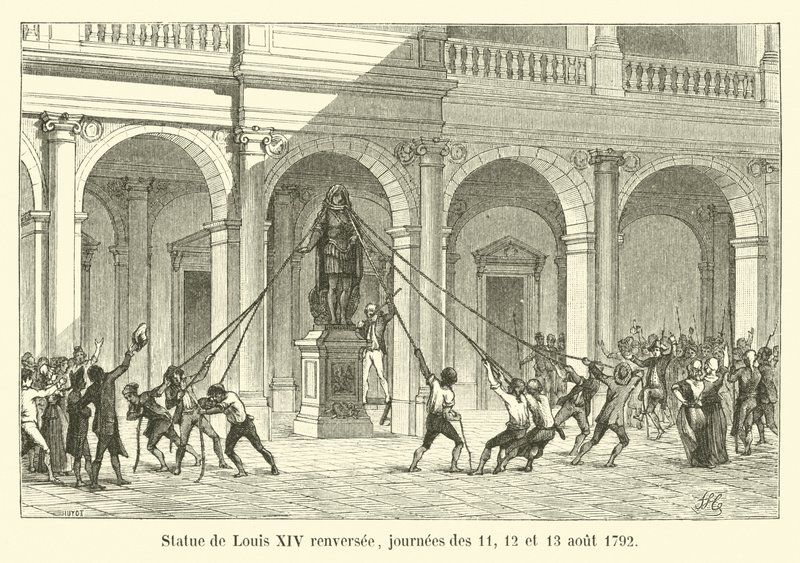 Louis heykeli devrildi, 11, 12 ve 13 Ağustos 1792 by French School