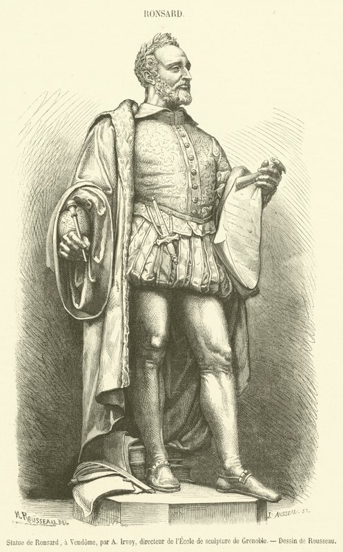 Heykel de Ronsard, bir Vendome (gravür) by French School