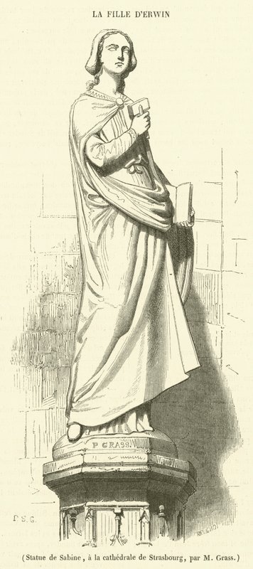 Strasbourg katedralindeki Sabine heykeli (gravür) by French School