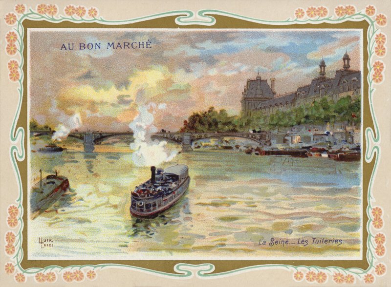 Paris, Seine Nehri üzerinde Buharlı Tekneler by French School