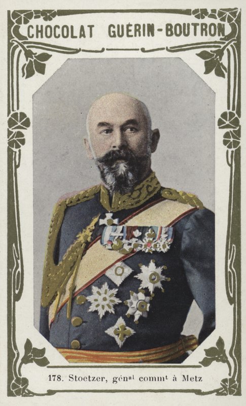 Stoetzer, genel komutan a Metz (renkli fotoğraf) by French School