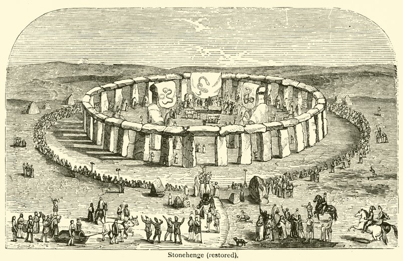 Stonehenge, restore edilmiş (gravür) by French School
