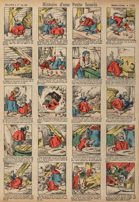 Küçük Farenin Öyküsü (renkli gravür) by French School
