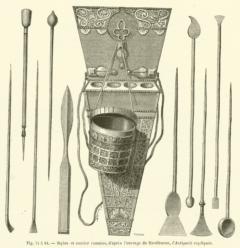 Roma stilleri ve hokka (gravür) by French School
