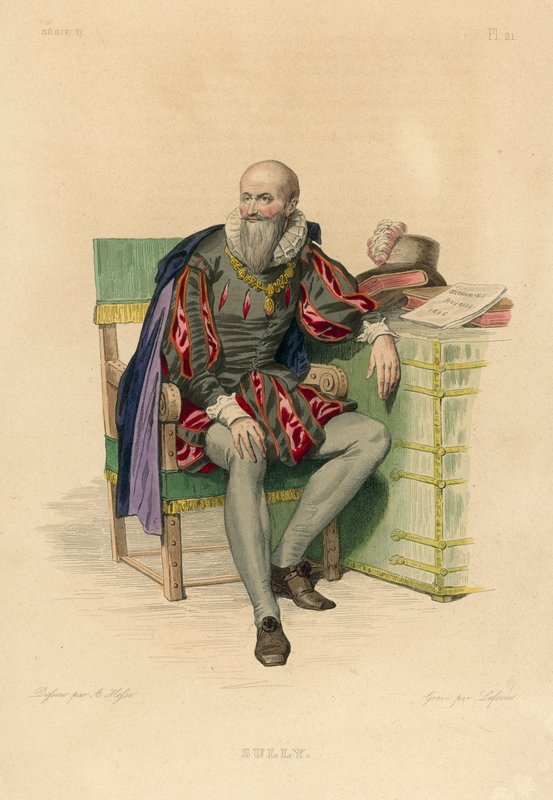 Sully (renkli gravür) by French School