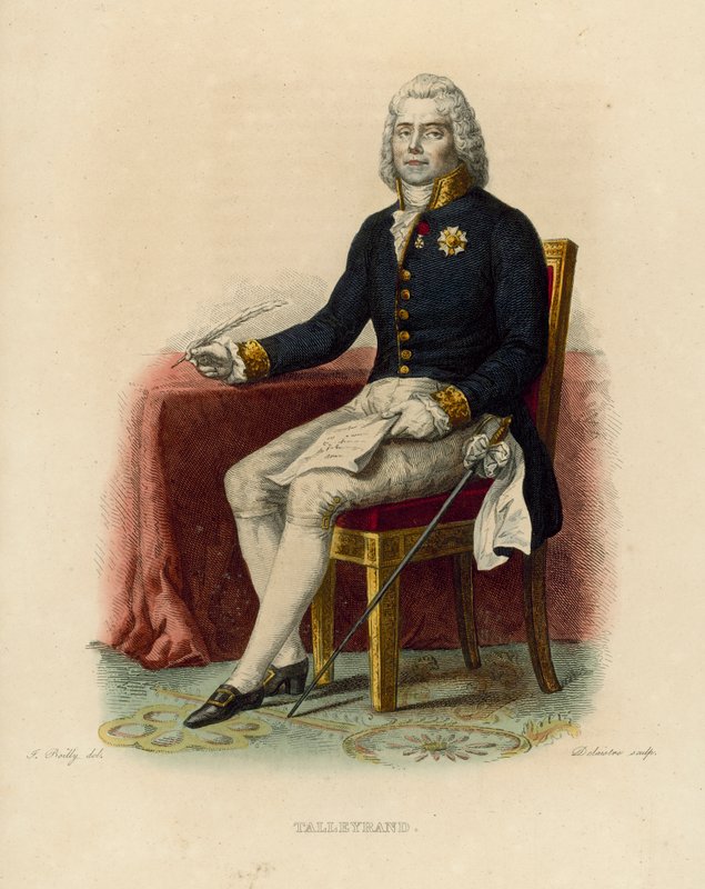 Talleyrand (renkli gravür) by French School