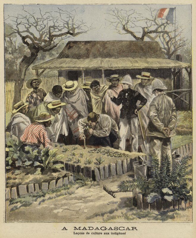 Yerlilere tarım tekniklerini öğretmek, Madagaskar, 1897 by French School