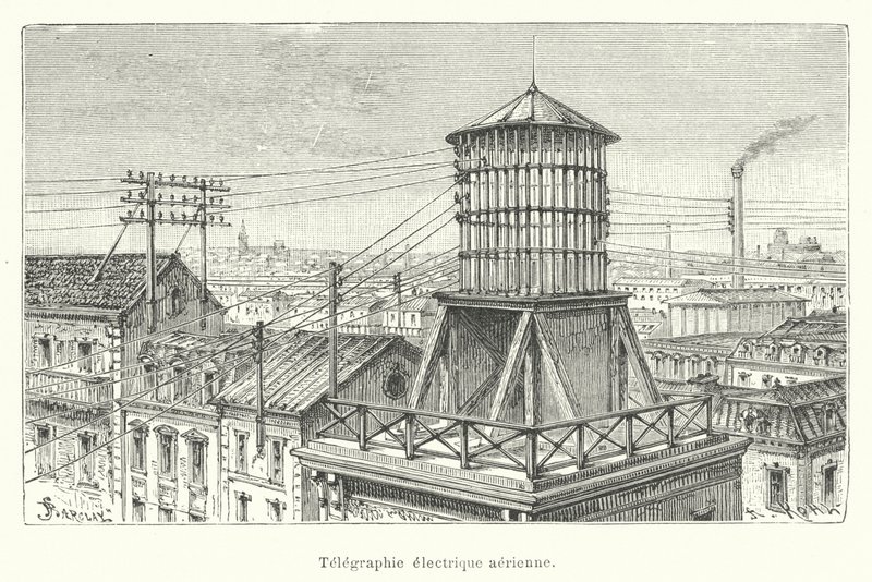 Havadan elektrik telgrafı by French School