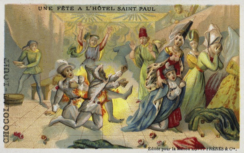 Bal des Ardents, Hotel Saint Pol, Paris, 1393 by French School