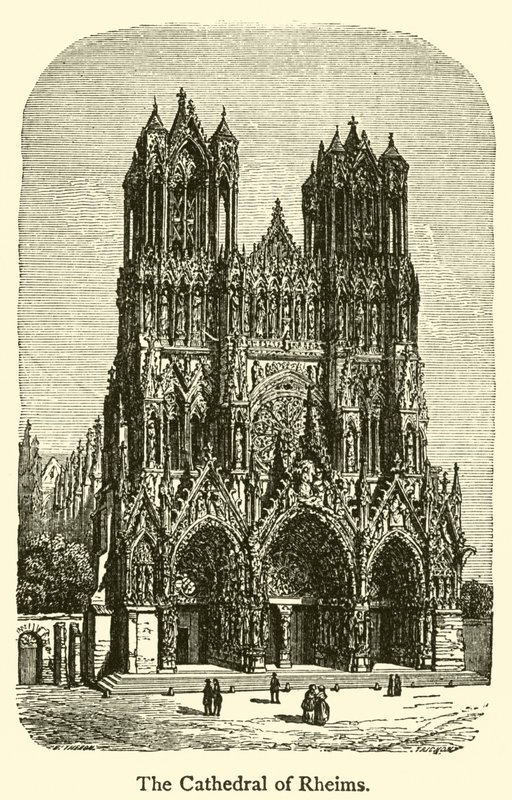 Rheims Katedrali (gravür) by French School
