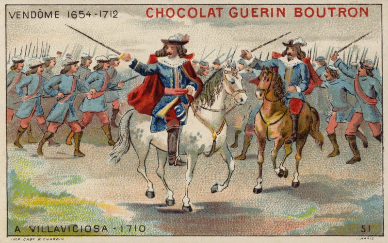 Villaviciosa Savaşı'nda Vendome Dükü (chromolitho) by French School