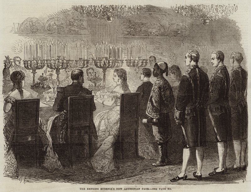 İmparatoriçe Eugenie'nin Yeni Habeş Sayfası (gravür) by French School