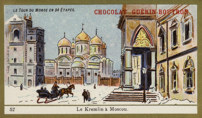 Moskova'daki Kremlin (chromolitho) by French School