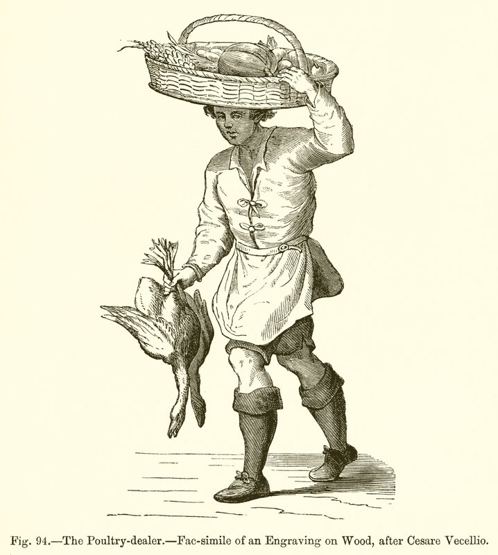 Kümes hayvanları satıcısı by French School