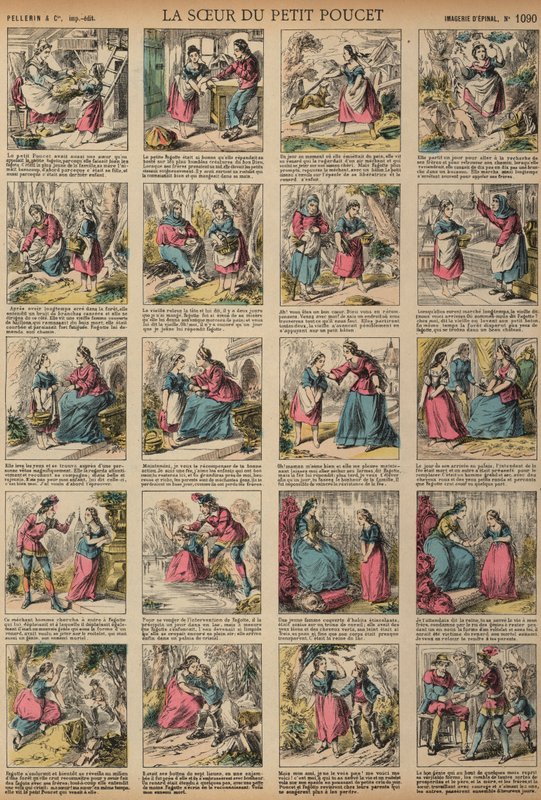 Küçük Tom Başparmağının Kardeşi (renkli gravür) by French School