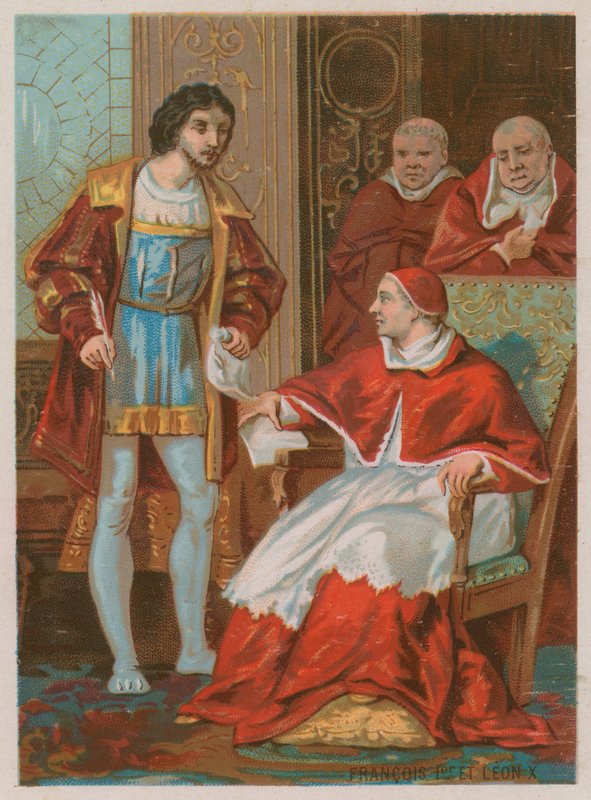 Kral I. Francis ve Papa Leo X Antlaşması by French School
