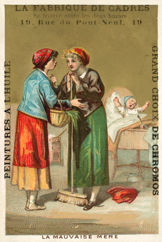 Kötü anne (chromolitho) by French School