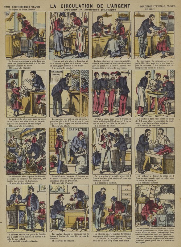 Paranın dolaşımı (renkli taş) by French School