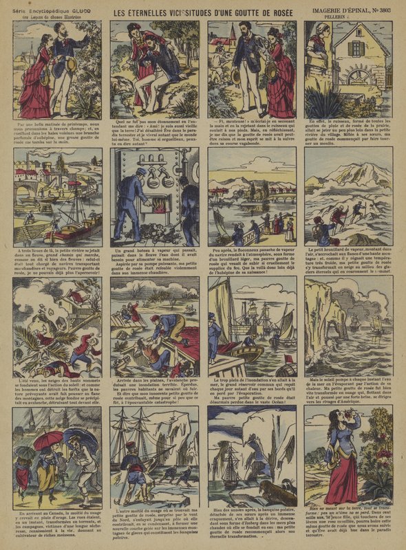 Bir çiy damlasının sonsuz değişimleri (renkli lito) by French School