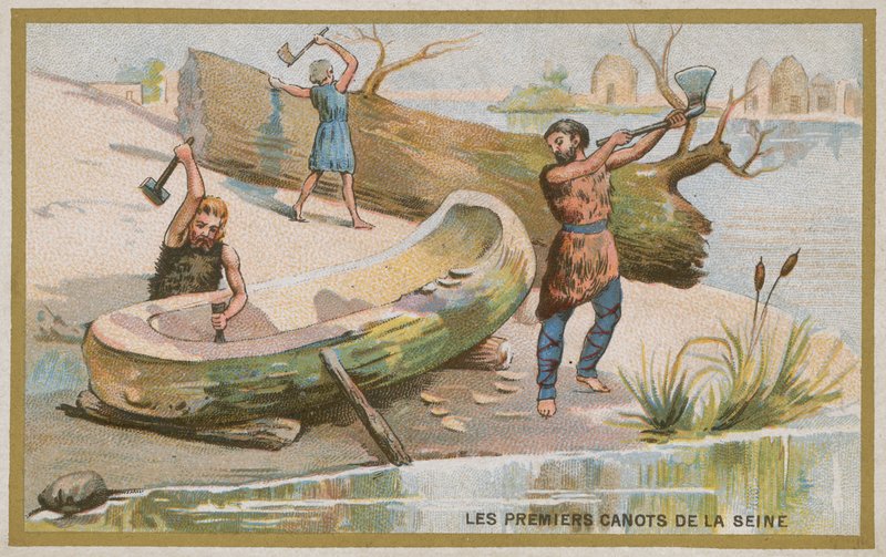 Seine Nehri üzerindeki ilk kanolar by French School