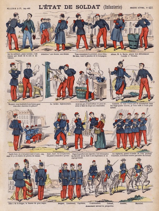 Bir Fransız piyade askerinin hayatı (renkli taş) by French School