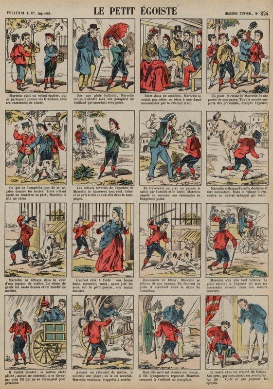 Küçük egoist (renkli gravür) by French School