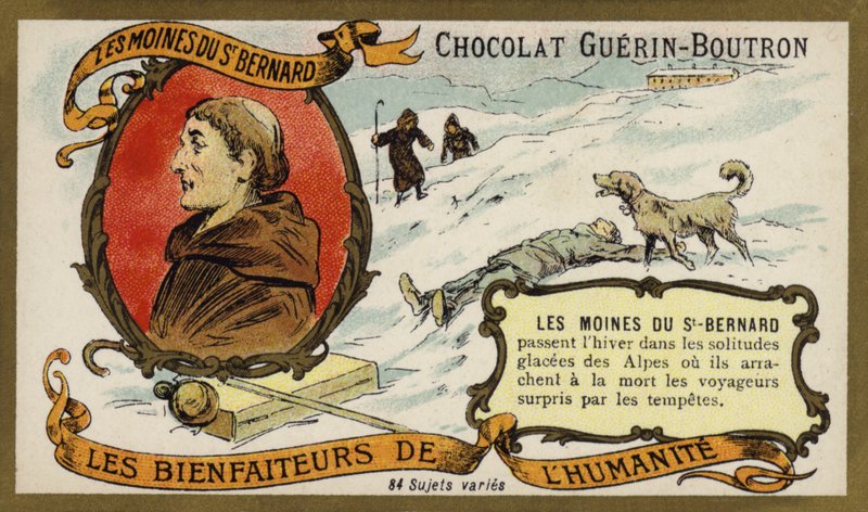 St Bernard Darülaceze rahipleri (chromolitho) by French School
