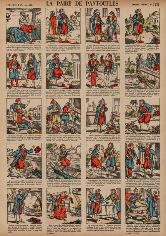 Bir çift terlik (renkli gravür) by French School
