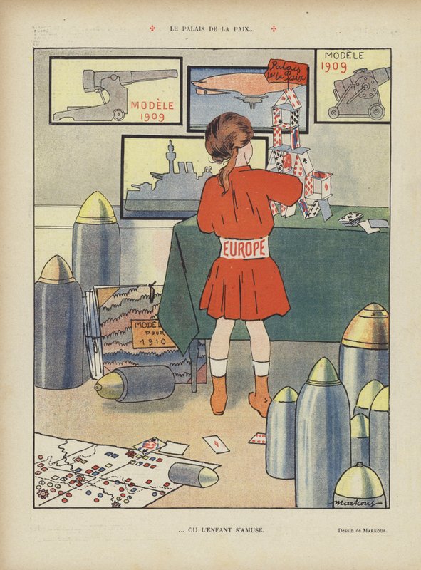 Barış sarayı. Le Rire (renkli taş) için çizim by French School
