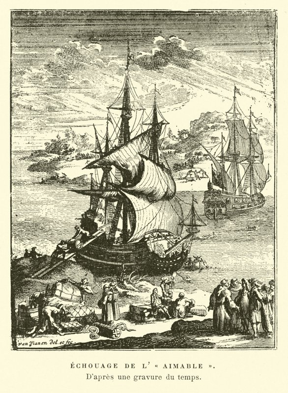 lAimable, Matagorda Bay, Teksas, 1685 by French School