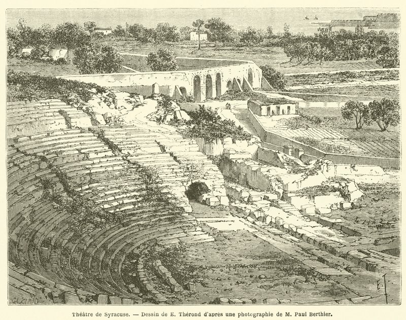 Theatre de Syracuse (gravür) by French School