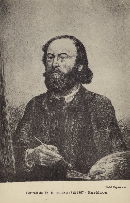 Theodore Rousseau, Fransız ressam (lito) by French School
