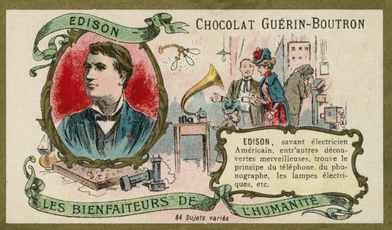 Thomas Edison, Amerikalı mucit (chromolitho) by French School