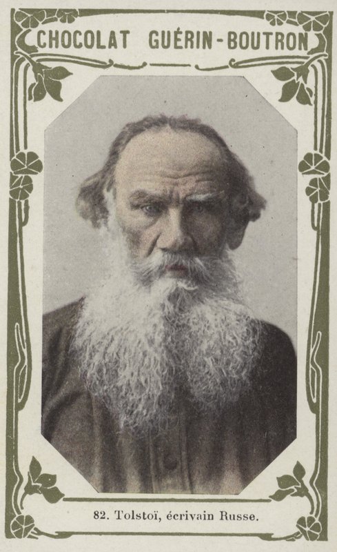Tolstoy, Rus yazar (renkli fotoğraf) by French School
