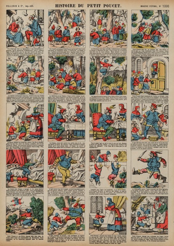 Tom Thumb (renkli gravür) by French School